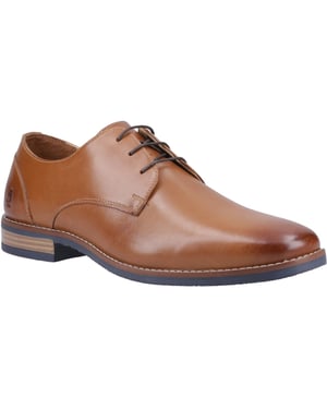 Hush Puppies Mike Leren Heren Lichtbruine Veterschoenen