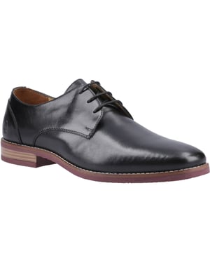 Hush Puppies Mike Leren Heren Zwarte Veterschoenen