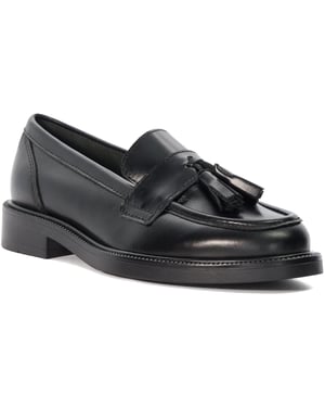 Dune Garda Leren Vrouwen Zwarte Loafers