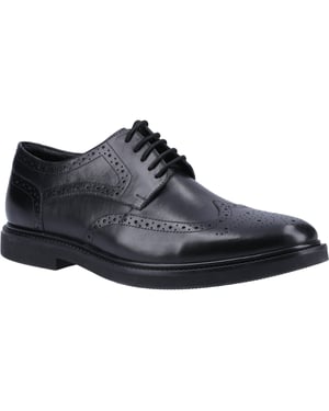 Hush Puppies Kingston Leren Heren Zwarte Brogues Schoenen
