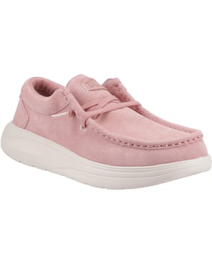 HEYDUDE Wendy COMF Suède Leren Dames Roze Roze/Flonker Rosa Moccasins Schoenen