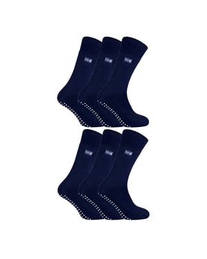6 Paar Heren Thermische Binnen Slippersokken met Grip