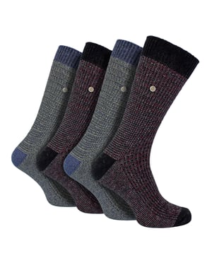 4-Pak Heren Katoenen Dress Sokken | Spirit Square Gebreide Sokken