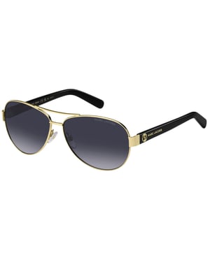 Marc Jacobs Grey Gradient Lensed Gold Detail Zwarte Zonnebril
