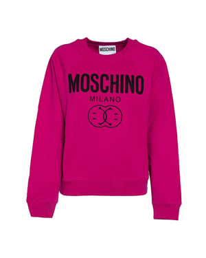 Moschino Milano Dubbele Smiley Fuxia-trui