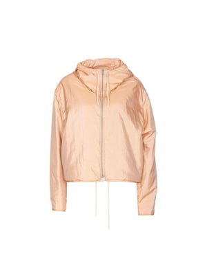 Jil Sander Blend Zijden Jas met Rits en Capuchon