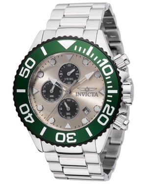 Invicta Grand Diver 48587 Heren Horloge - Quartz Uurwerk - Roestvrij Staal met gouden Wijzerplaat - 52mm