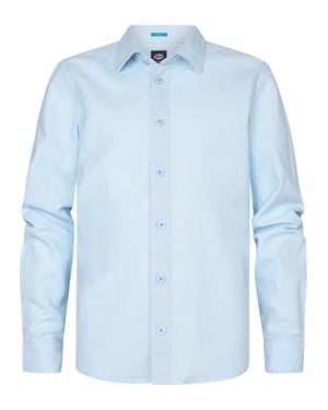 Petrol Industries - Jongens Effen Overhemd Seascape - Blauw