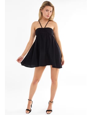 Mini jurk met zwart banddetail