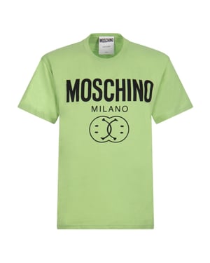 Moschino Milano Double Smiley Groen T-shirt