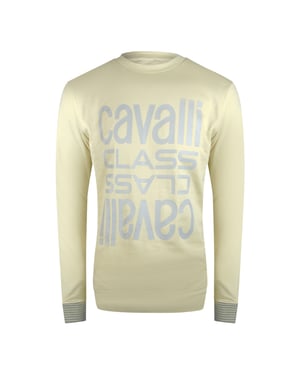 Cavalli Class Multi Logo Beige Zand Sweatshirt