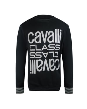 Cavalli Class Multi Logo Zwart Sweatshirt