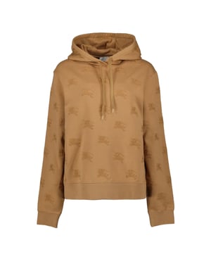 Burberry Logo Geborduurd Trekkoord Hoodie Camel Legacy Bruine Hoodie