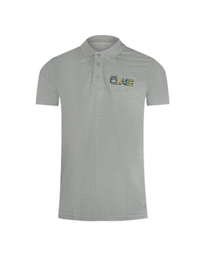 Cavalli Class Levendig Bloemenlogo Grijs Poloshirt