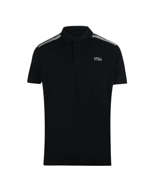 Cavalli Class Getapete Schouders Zwart Poloshirt
