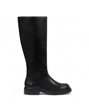 Windsorsmith Dames Zwarte Fuax Leren Kniehoge Laarzen - Zegen