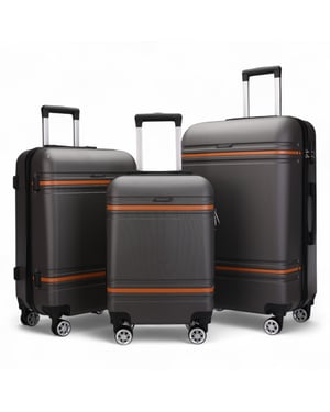 Hardshell Charcoal Black Cabine Kofferset Robuuste ABS Lichtgewicht Bagage Vakantietas