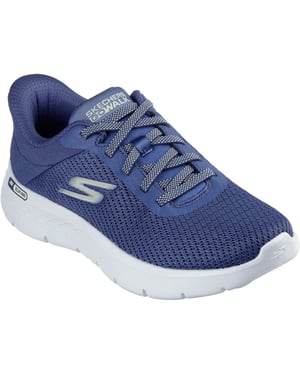 Skechers Go Walk Flex Textiel Dames Blauwe/Groene Sneakers
