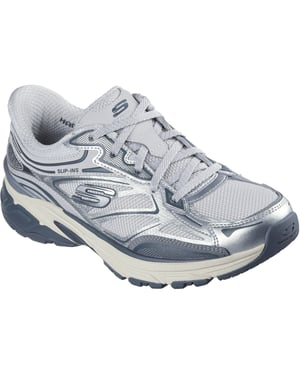 Skechers Stamina Sport Dames Zilveren Sneakers