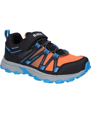 Hi-Tec SCRAPPY LOW WP JR Polyester Zwart/Blauwe Donau/Vlam Wandelschoenen