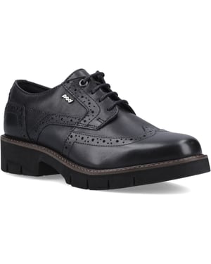 Pod Kacey Leren Dames Zwarte Brogues Schoenen