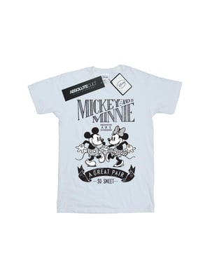Disney Heren Mickey en Minnie Mouse Geweldig Paar T-shirt (Wit)