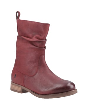 Hush Puppies Emilia Leren Dames Bordeau Winter Midlaarzen