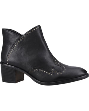 Hush Puppies Waverly Leren Zwarte Damesschoenen