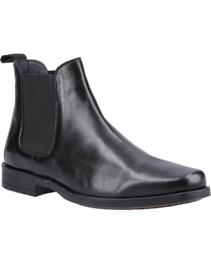 Hush Puppies Brennan Leren Heren Zwarte Boots