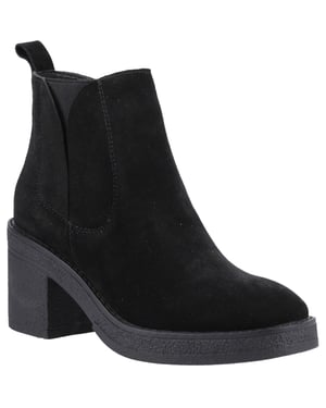 Hush Puppies Felicia Suède Dames Zwarte Gehackte Chelsea Boots