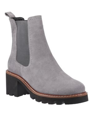 Hush Puppies Gaia Leren Dames Grijze Chelsea Laarzen Met Hak
