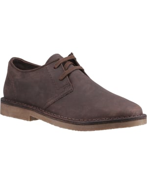 Hush Puppies Scout Leren Heren Veterschoenen in Waxy Bruin