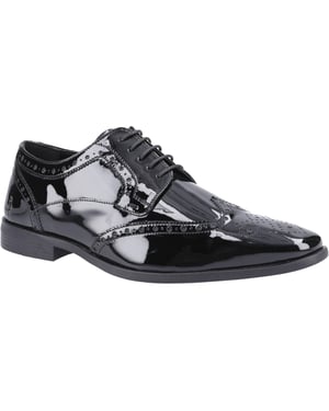 Hush Puppies Elliot Leren Heren Zwarte Brogues Schoenen