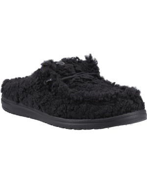 HEYDUDE Wally Polyester Heren Zwarte/zwarte Muilezels