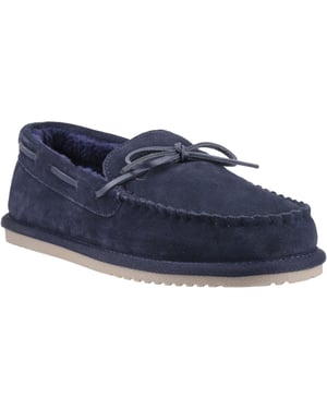 Hush Puppies Abraham Suède Heren Slippers in Marineblauw