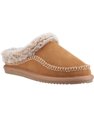 Hush Puppies Anika Suède Dames Tan Slippers