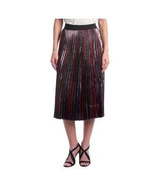 Dames' metallic geplooide midirok WJCP312F