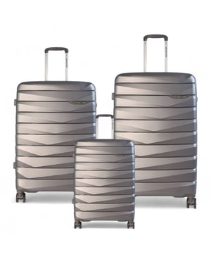 Harde TSA-kofferset met rookgrijze behuizing, 8 wielen, handbagage, vakantiekoffer