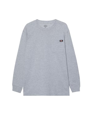 Dickies Pocket Tee Lange Mouw Katoenen Heren Grijs T-Shirt