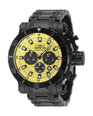 Invicta Coalition Forces 49229 Heren Horloge - Quartz Uurwerk - Roestvrij Staal met Gele Wijzerplaat - 52mm
