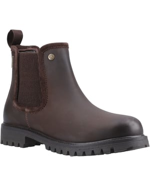Hunter Canna Dealer Boot Leer Dames Bruine Platte Chelsea Boots
