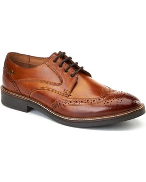 Base London York Leren Heren Brogue Schoenen in Geverfde Tan