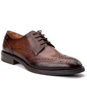 Base London Pocket Leren Heren Bruine Brogues Schoenen