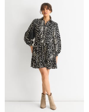 Mono zebra shirt met riem