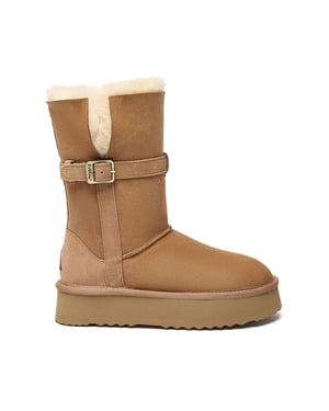EVER AU Australia Dames Brush 3-Way Style Platform Mid Boots