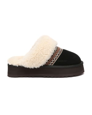 EVER AU Australië Dames Crake Gebreide Platform Schapenvacht Slippers