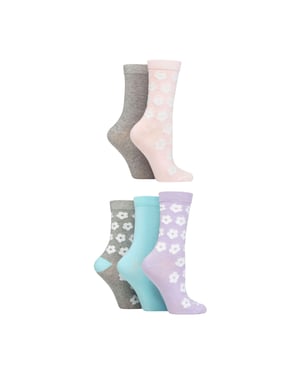 5-Pack Dames Jacquard Patroon Crew Sokken
