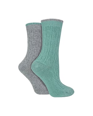 2-Pack Dames Kabelbrei Hakken & Teenkousen