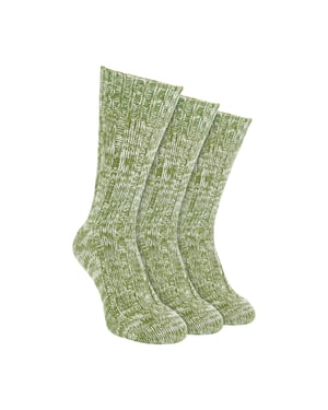 3-Pack Heren Warme 100% Wol Geribde Sokken met Versterkte Hak en Teneneind