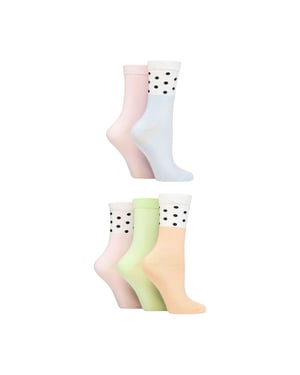 5-pack Dames Jacquard Patroon Crew Sokken